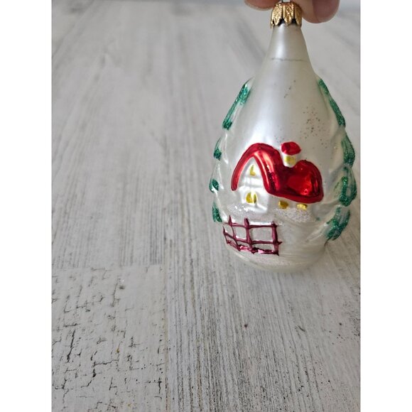 Vintage snowman Columbia Forest house ornament glass tree Xmas - Picture 4 of 9